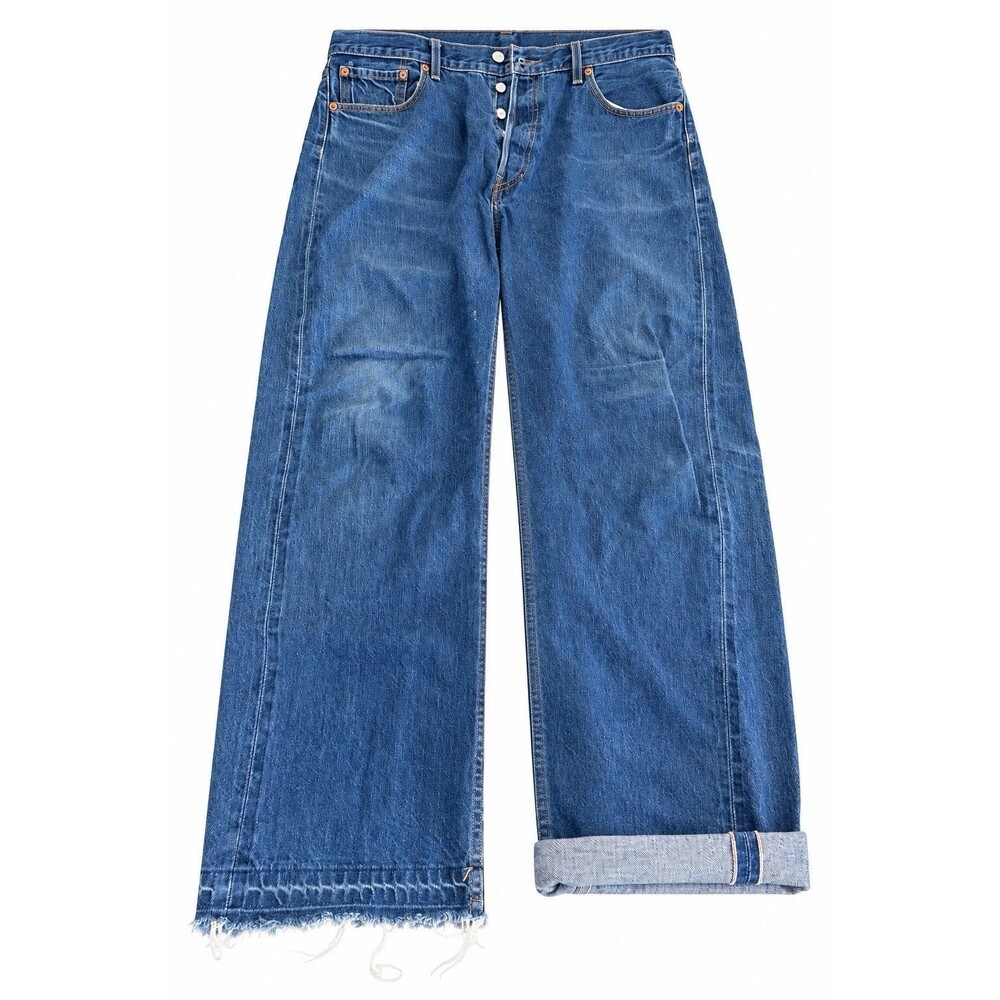 Levi’s 501 Redline Selvedge Jeans Men’s W36 Button Fly Distressed Raw Hem Denim